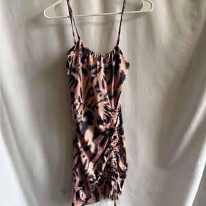 Pink and Navy Ruched Dress